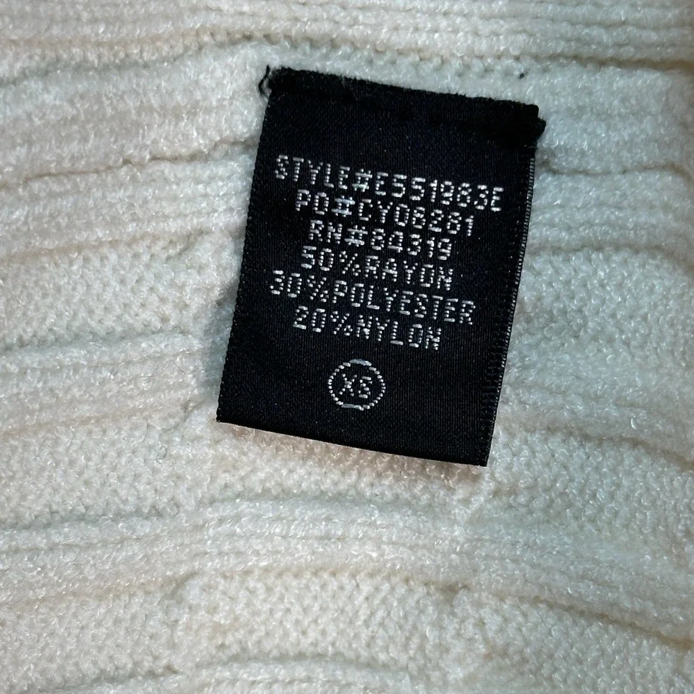 Cyrus Womens‎ Cream Cable Knit Open Front Shawl Cardigan Sweater XS E551963E